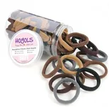 HOYOLS Soft Thick Seamless Soft Hair Ties, Ponytail Scrunchies Head Bands No Damage Crease for Women Girls Kids Ponytail Holder 100 Pieces (Brunette Brown Set)