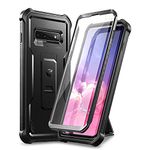 Dexnor for Samsung S10 Plus Case, [Built in Screen Protector and Kickstand] Heavy Duty Military Grade Protection Shockproof Protective Cover for Samsung S10 Plus - Black