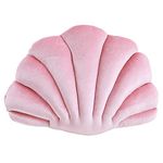 Patty Both Seashell Decorative Pillow Velvet Seashell Throw Pillow, Sea Shell Shaped Throw Pillow Decorative Pillows for Bed Couch Home Office Decor (Pink, Small(12.8 * 10in 0.3kg))