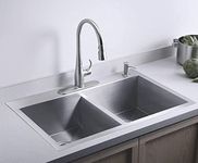 ARQUIN double bowl kitchen sink (37" x 18" x 10" Tap Hole)