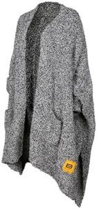 Big Blanket Co Premier Plush Wrap Black Heather | Ultra-Soft Wearable Blanket | Oversized Plush Poncho Cape | One Size Fits All