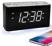 iTOMA Bluetooth Clock Radio, 1.4 inch White LED Display Alarm Clock, FM Radio, Dual Alarm, Cell Phone USB Charge Port, Night Light, Auto & Manual Dimmer, Snooze, Sleep Timer CKS507