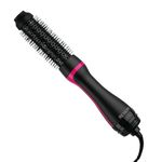 Revlon RVDR5292F One-Step™ Root Booster with Ionic Technology, 1.5 Inch Round Brush Ionic Hair Dryer, Hair Styler, 3 Heat/Speed Settings, Travel Friendly, All Hair Types, Less Frizz, Shiny Hair, Black