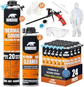 BONDURE Spray Foam Insulation Kit, 480 Sq.Ft. (24x27.1 oz.) Closed Cell Spray Foam for Attic & Walls, Fire Rated, Reduces Energy Bills, Spray Foam Gun Cleaner & Other Accessories Included