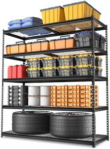 WORKPRO 5-Tier Metal Shelving Unit, 48”W x 24”D x 72”H, Heavy Duty Adjustable Storage Rack, 4000 lbs Load Capacity (Total), for Garage, Basement, Warehouse