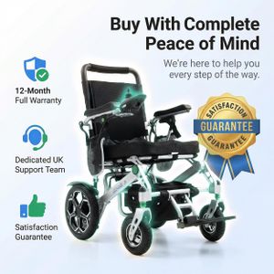 Free To Be Ultra Lightweight Folding Electric Wheelchair, 20kg, Silver