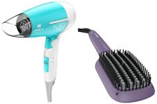 Havells Hd3151 1200 Watts Foldable Hair Dryer; 3 Heat (Hot/Cool/Warm) Settings Including Cool Shot Button & Havells Hs4201 50 Watts Keratin Infused Hair Straightening Brush-Purple