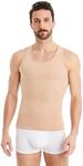 FINN Men's Figure-Shaping Compression Shirt with Tummy Control Effect - Sleeveless Shapewear Tank Top Made of Cotton - Body Shaper Vest for a Flatter Stomach, skin-coloured, 4X-Large