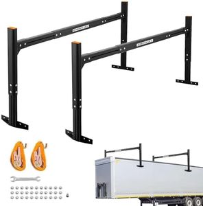 800 lbs Capacity Aluminum Trailer Ladder Rack,Cargo Box Truck Ladder Rack,Adjustable 6FT to 8.2FT Trailer Roof Ladder Rack with 2 Straps for Universal Enclosed Trailers and Open Trailers