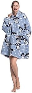 Costume Bay Adult Unisex Oversized Wearable Blanket Hoodie/Hooded Blanket Fleece Comfy Giant Warm Sweatshirt Ultra Plush with Large Front Pocket (Dog with Big Ear, ONE)