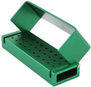 Dental Bur Block Holder Station 30 Holes, Disinfection Bur Organizer with Cover Dentist Burs Case Opening Box Autoclavable for Lab - Easy to Use - Green