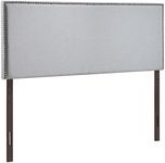 Modway Region King Nailhead Upholstered Headboard, King, Gray