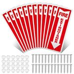 Ctosree 12 Pack Aluminum Fire Extinguisher Sign, 4" x 12" Rust Free Aluminum Signs, UV Protected, Weather, Scratch, Water and Fade Resistance Signs for Indoor and Outdoor