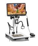 ETZIN DM9 7" LCD Digital Microscope 1200X, 1080P Coin Microscope Magnifier,12MP Soldering Microscope with Wired Remote, Ultra-Precise Focusing Video Camera with 8 LED Fill Lights