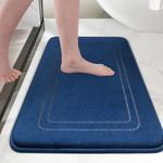 chakme Memory Foam Bath Mat Rug 32" x 20", Ultra Soft and Absorbent Bathroom Rugs, Non Slip, Machine Wash Dry, Thick Bath Rug for Bathroom Mat, Navy Blue