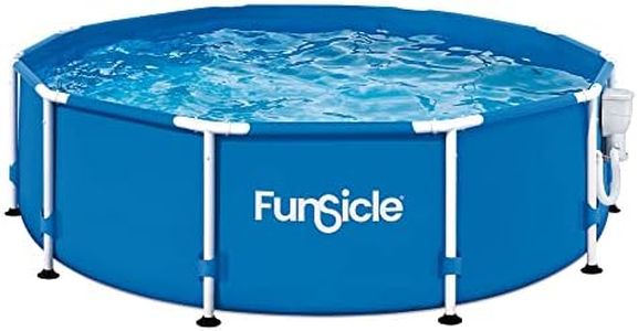 Funsicle 10' x 30'' Outdoor Activity Round Metal Frame Above Ground 4 to 5 Person Swimming Pool Set with SkimmerPlus Filter Pump, Blue (P2001030A)