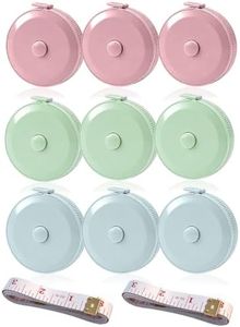 9 Pcs Tape Measure Body Measuring Tape with Soft Ruler for Sewing, Fabric, Cloth, Knitting, Tailor, DIY Home Craft, Mini Retractable Dual Scale 60 Inch