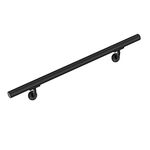 Meranti Aluminum Handrail for Indoor or Outdoor Steps and Stairs – Hand Rails for Elderly – DIY Complete Stair Railing Kit (8' length, Black Textured)