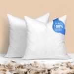 zibroges 26x26 Euro Pillow Inserts Set of 2 - Down Feather Throw Pillows Cushions for Couch, Bed, and Home Decor, Cotton Cover European Pillows Firm and Support, White