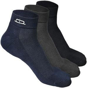 HEELIUM Bamboo Socks For Men | Quarter Length | Odour-Free & Breathable | Padded Base & Anti-Bacterial | 3X Softer Than Cotton Socks, Assorted