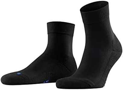 FALKE Unisex Cool Kick Short Socks, Breathable, Cooling Effect, Polyester, Quarter Length, Casual Everyday Stockings, Black (Black 3000), 5-6, 1 Pair