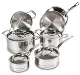 Lagostina Copper Core Pots and Pans, 5-Ply 11 Piece Stainless Steel Cookware Set