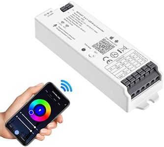 SEZO WB5 5-in-1 WiFi Bluetooth LED Controller Car Synchronisation Compatible with Alexa/Google Home/Tuya Smart Life App Control for Monochrome RGB RGBCCT RGBW LED Strip DC12-24V