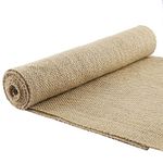 kuou 30cm x2m Hessian Table Runner, Natural Jute Burlap Rustic Fabric Roll for Crafting, Wedding, Party Table Decoration