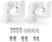 HomeMount Speaker Wall Mount Brackets - Surround Speaker Wall Mounts Kit, Bookshelf Speaker Wall Screws Mounts, Hold up to 8 lbs, 2 Pack, White