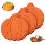 Dootafy Pumpkin Cake Pan 3 Pack Silicone Pumpkin Pancake Mold, 7 Inch Fall Cake Molds Pumpkin Layer Rainbow Baking Cake Pan for Halloween Thanksgiving