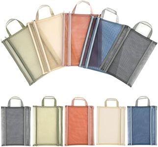 Belle Vous Confezione di 10 Buste con Cerniera in Maglia di Plastica Assortite - Buste Zip/Cartellina A4-5 Colori - Porta Accessori Viaggio, Cosmetici, Scuola/Ufficio, Penne o Busta per Banconote