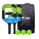 Pickleball United All Round Pickleball Playset| Ultra-Light Corksheet Core Racket with Sweat Absorbent Grip| Ideal for All Ages, Skill| Perfect Pickle Paddle Set with Balls