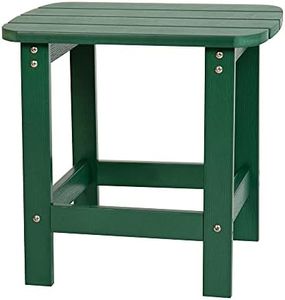 Flash Furniture Charlestown Poly Resin Adirondack Side Table - Green - All-Weather - Indoor/Outdoor