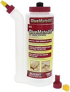 Milescraft 5223 Glue Mate 450-15oz. (450ml) Precision Wood Glue Bottle - Anti-Drip - Dowel and Biscuit Tips Included - Easy Flow Multi-Chamber Design - Ideal for Woodworking