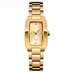 VIGOROSO Ladies Fashion Watch Square Luxury Casual Elegant Bracelet Watches Stainless Steel Waterproof Analog Quartz Wrist Watch for Womens (Gold)