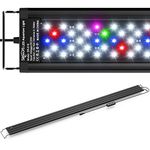 SEAOURA Led Aquarium Light for Plants-Full Spectrum Fish Tank Light with Timer Auto On/Off, Adjustable Brightness, White Blue Red Green Pink LEDs with Extendable Brackets for Freshwater (118-137cm)