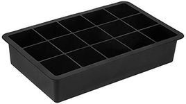 Zollyss 1 Pcs Silicone Ice Cube Trays Molds, 15 Cavities Ice Tray for Whiskey and Cocktail (Black - 15 Cavity)