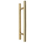 TOGU TG-8012 600mm/24 inches Round Bar/H-Shape/Ladder Style Back to Back Stainless Steel Push Pull Door Handle for Solid Wood, Timber, Glass and Steel Doors, PVD Gold Finish