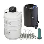 HFS (R) Aluminum Alloy Cryogenic Container Liquid Nitrogen Ln2 Tank with 6 Canisters Carrying Bag/Protection Cover (20L)