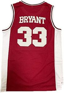 INBEAN Men's #33 Lower Merion Bryant High School Retro Basketball Jersey Stitched (Red,M)