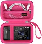 Canboc Carrying Case for Sony RX100 VII/ RX100 VI/ RX100 V/ RX100 IV/ RX100 III Compact Digital Camera, Point and Shoot Vlogging Camera Bag, Zipper Mesh Pocket fits USB Cable, Batteries, Rosered