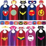 PHIMAS Superhero’s children’s cape, toys for boys and girls aged 3 to 10, Christmas cartoon costumes and party supplies (Superhero mix 10 pieces)