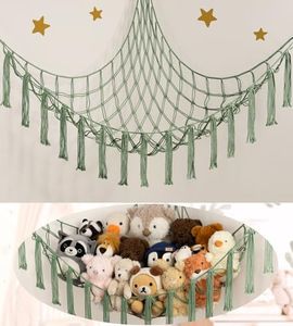 mirolam Stuffed Animal Storage Hammock or Net - Large Toy Hammock Net for Stuffed Animals Corner - Hanging Stuff Animal Organizer Holder Ideas for Plush - Baby Nursery Wall Bedroom Room Decor
