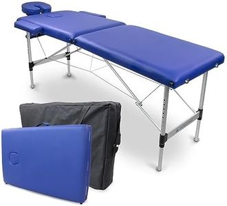 Mobiclinic, Camilla de Masaje Plegable, CA-01 Light, Mesa de Masaje, Reposacabezas, Aluminio y Polipiel, 2 cuerpos, Camilla Plegable Fisioterapia, Altura Regulable, 186x60 cm, Portátil, Azul