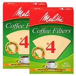 Melitta Cone Coffee Filters with Measure Markings No. 4 White 40 Count Pack of 2 (80 Filters Total)