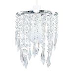 Chandelier Design Ceiling Pendant Light Shade with Clear Acrylic Jewel Effect Droplets