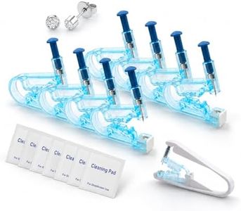 Lishae Ear Piercing Kit, 8 Pcs 4mm Disposable Self Ear Pericings Kit with Ear Studs and 1Pcs Piercing Gun Aid Pierce Kit Tool