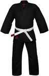 Zafco Sports Karate Uniform for Kids & Adults Lightweight Student Karate Gi Martial Arts Uniform with Belt, Black, 00 (3'9" / 50lbs)