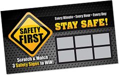 Generic Safety First Scratch and Win - (100 Pack) - Workplace Safety Scratch Off Game Tickets - Employee Incentive