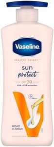 Vaseline Healthy Bright Sun Protection Body Lotion SPF 30 400 ml, Daily Moisturizer for Dry Skin, Gives Non-Greasy Glowing Skin - For Men & Women